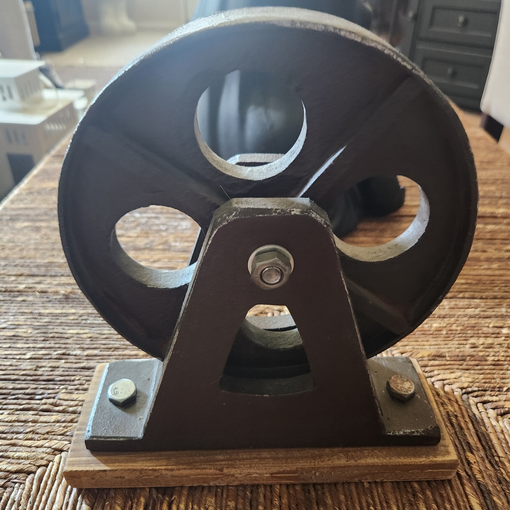 Industrial Metal Pulley Decor